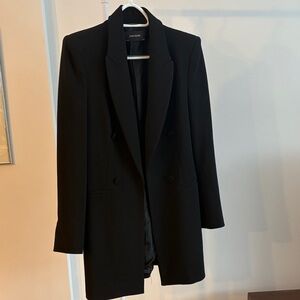 Dramatic Black Double-Breasted Blazer jacket with shoulder pads